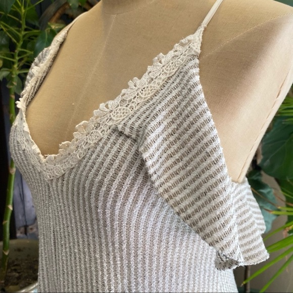 Zara textured stripe gray ruffled sundress - Picture 7 of 11